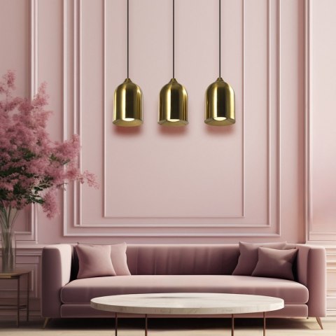 Metalowa lampa wisząca Nilo złota 3xGU10