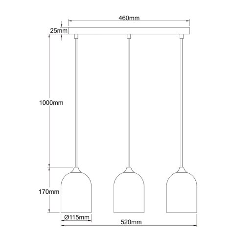 Metalowa lampa wisząca Nilo złota 3xGU10