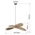 Rattanowa lampa wisząca Raya naturalna 1xE27