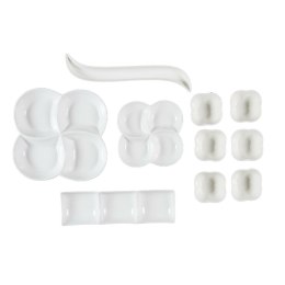 Zestaw 10 naczyń do serwowania przystawek biały