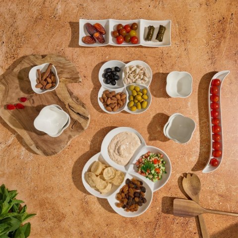 Zestaw 10 naczyń do serwowania przystawek biały