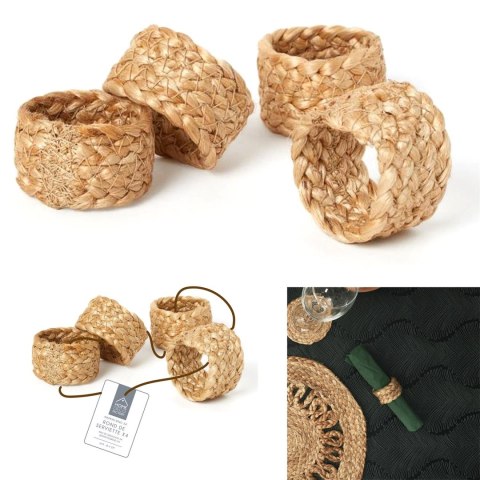 Zestaw 4 obrączek na serwetki jutowe