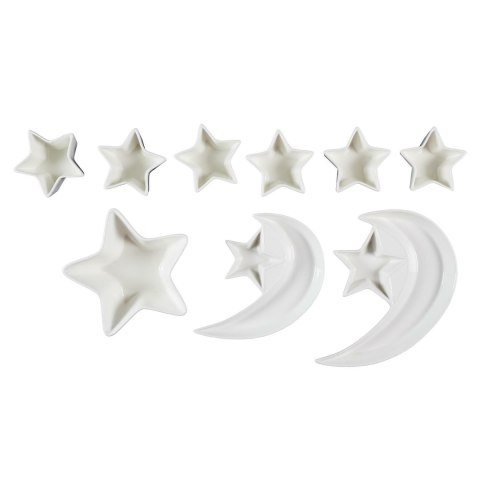 Zestaw 9 naczyń do serwowania Starry Night biały