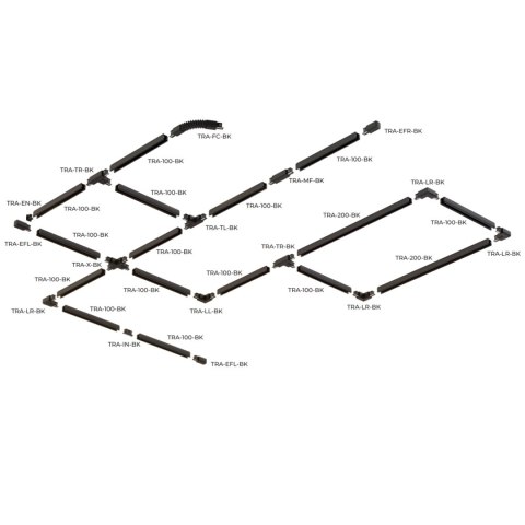 Łącznik L lewy do szyn 3F czarny TRA-LL-BK