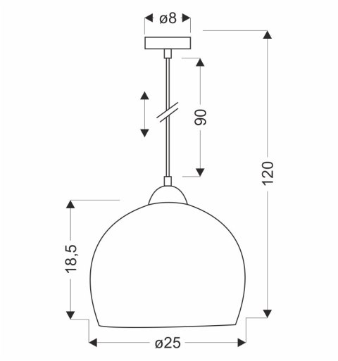 Lampa wisząca szara 1xE27 50cm Monroe 31-78360