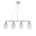 ELECTRA lampa wisząca chromowa 4x60W E27 białe klosze nowoczesna lampa sufitowa do salonu jadalni kuchni efektowny design