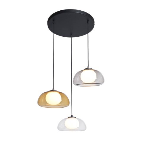 Lampa wisząca potrójna Ainale PND-54637-3-BK-SG