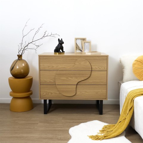 Komoda Calypso z 3 szufladami dąb/czarna