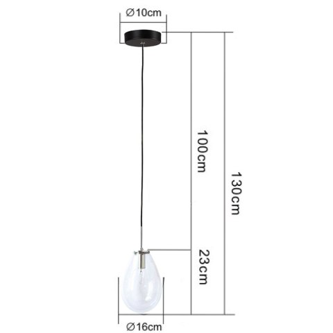Lampa wisząca Fondi czarna 1xE14