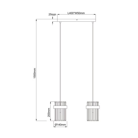 Lampa wisząca Vetro chrom 2xE14