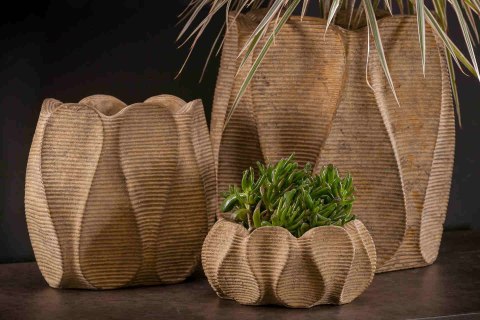 Osłonka, doniczka dekoracyjna, nowoczesna WAXY owal- XL