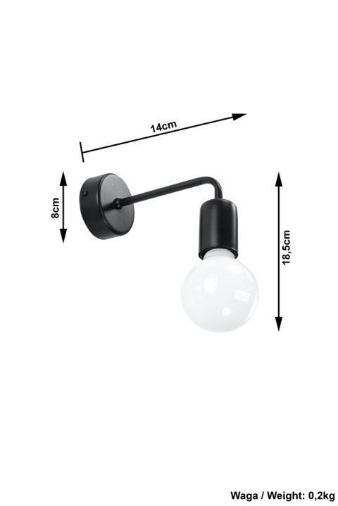 Kinkiet czarny DUOMO