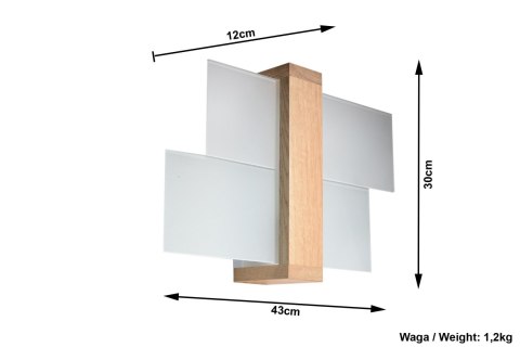 Kinkiet FENIKS 1 Naturalne Drewno