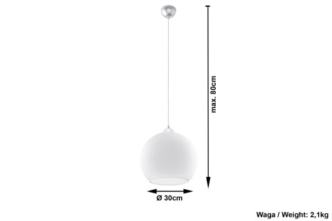 Lampa Wisząca BALL Biała