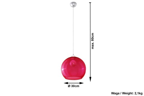 Lampa Wisząca BALL Czerwona