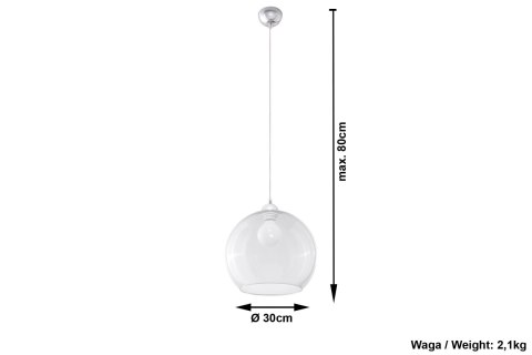 Lampa Wisząca BALL Transparentny