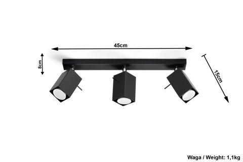 Reflektory/oświetlenie punktowe MERIDA 3 Czarny