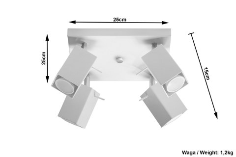Plafon MERIDA 4 Biały