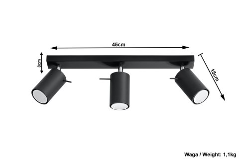 Reflektory/oświetlenie punktowe RING 3 Czarny