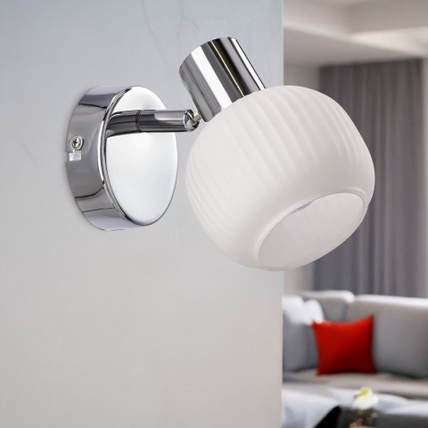 Kinkiet ANDRUS chromowy 1x40W E14 elegancka lampa ścienna klasyczna do salonu sypialni przedpokoju garderoby oświetlenie dodatk