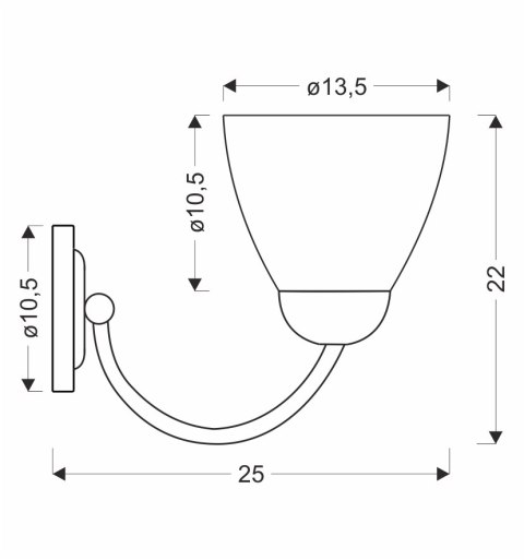 Kinkiet ścienny CAVALLO srebrny 1x60W E27 elegancka lampa klasyczna do sypialni salonu korytarza przedpokoju gabinetu