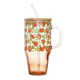 Kubek z pokrywką i słomką Soleo 650ml pomarańcze