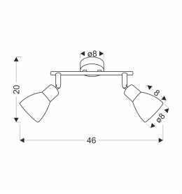 Lampa sufitowa AMCOS lczarna 2x40W E14 bursztynowe klosze nowoczesna oprawa sufitowa do salonu sypialni