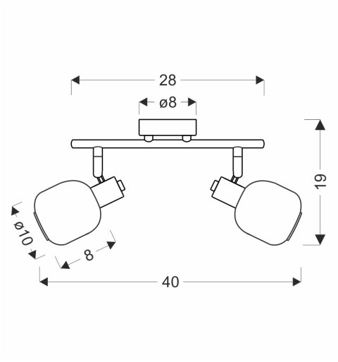 Lampa sufitowa ANDRUS srebrna 2x40W E14 do salonu sypialni przedpokoju korytarza