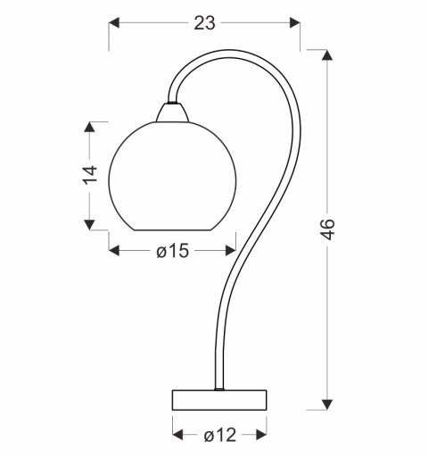 Lampka stołowa CESAR srebrny 1x40W E27 elegancki nowoczesny styl oświetlenie biurka komody stolika nocnego