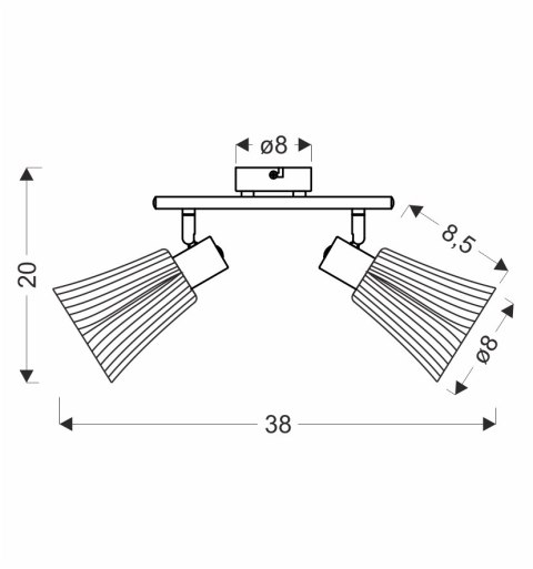 Listwa sufitowa CURTIS szara 2x40W E14 nowoczesna lampa kierunkowa do salonu sypialni przedpokoju