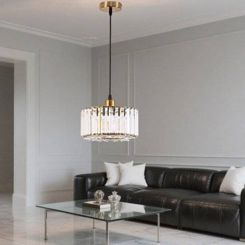 Okrągła lampa wisząca Vetro Złota1xE27