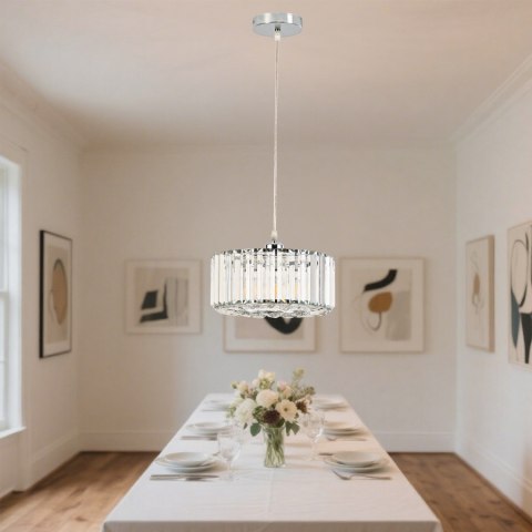 Okrągła lampa wisząca Vetro chrom 1xE27