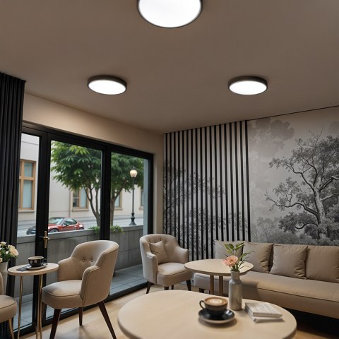 Panel LED Natynkowy 60cm okrągły BB05 60W 4000K czarny