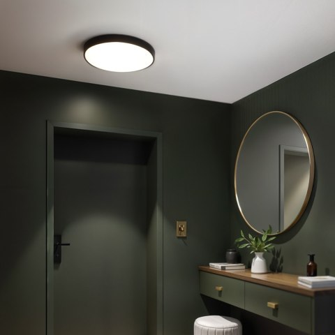 Plafon natynkowy LED 40cm Okrągły BB03 40W 4000K z czujnikiem czarny PIR