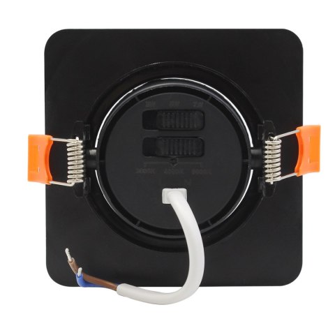 Ruchome kwadratowe oczko podtynkowe Plus czarne LED CCT