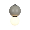 Lampa wisząca Pieve kula szara, klosz biały PND-95221-1S-GR