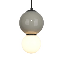 Lampa wisząca Pieve kula szara, klosz biały PND-95221-1S-GR