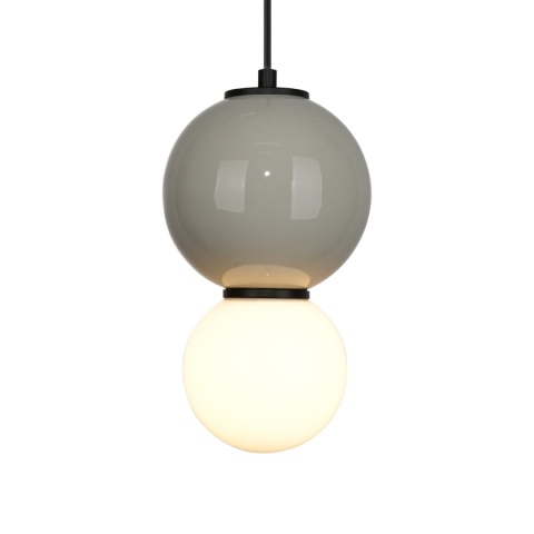 Lampa wisząca Pieve kula szara, klosz biały PND-95221-1S-GR