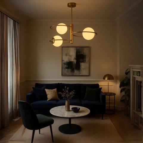 Plafon ring złoty białe kule Dorado LP-002/3C ring