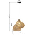 Rattanowa lampa wisząca Shella 40 cm jasne drewno 1xE27