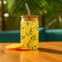 Szklanka z pokrywką i słomką Soleo 530ml cytryny