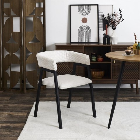 Krzesło Scott białe/czarne sztruks