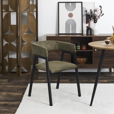 Krzesło Scott oliwkowa zieleń/czarne sztruks
