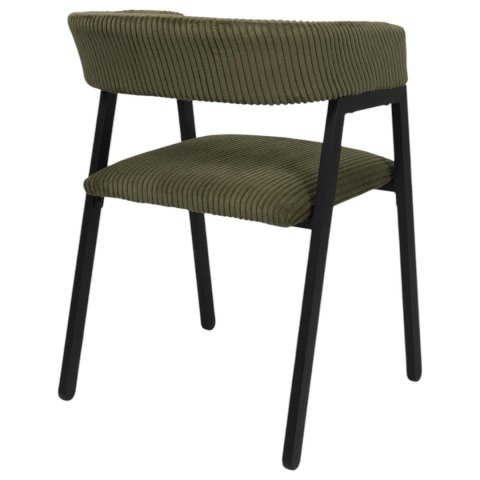 Krzesło Scott oliwkowa zieleń/czarne sztruks