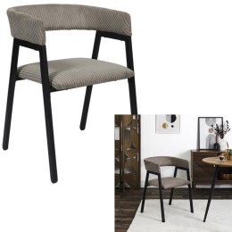 Krzesło Scott taupe/czarne sztruks