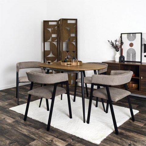 Krzesło Scott taupe/czarne sztruks