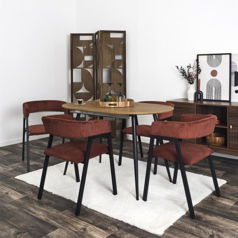 Krzesło Scott teracotta/czarne sztruks