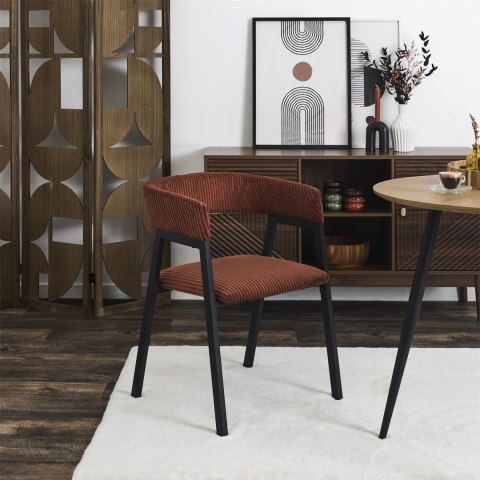 Krzesło Scott teracotta/czarne sztruks