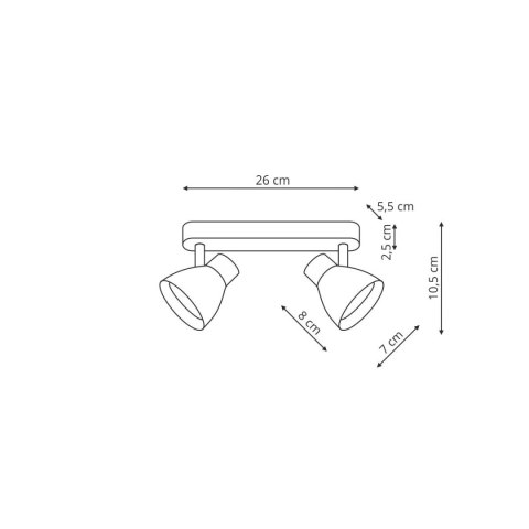 Dravo 2 spot czarny 2xGU10