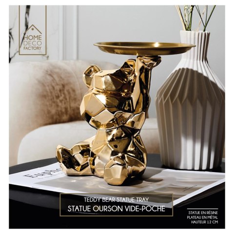 Figurka Miś origami ze złotą tacą złota